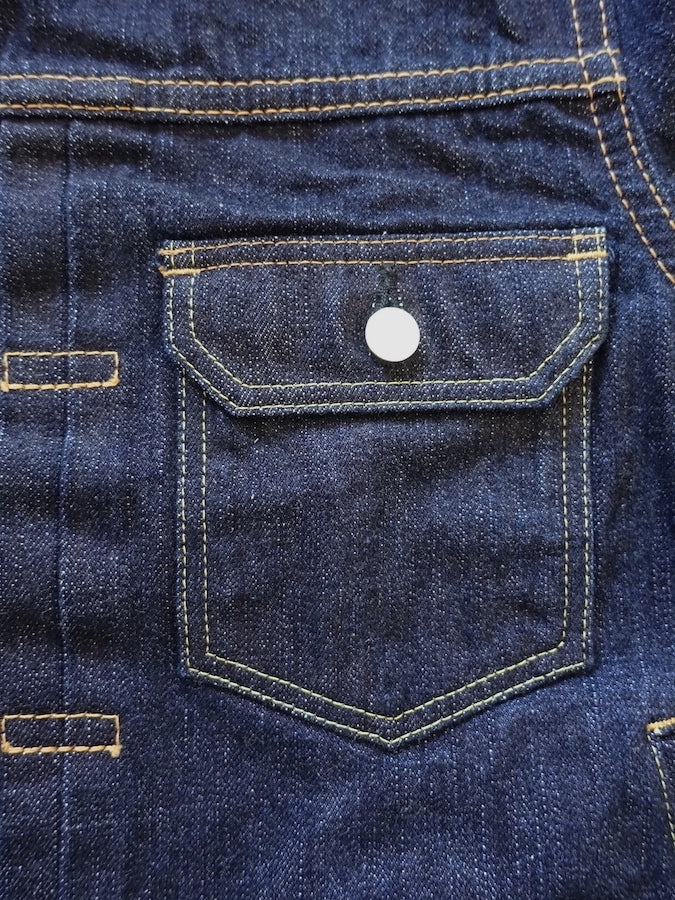 DC4 x Pure Blue Japan - * Limited Collaboration Jacket * - 925 STERLING SILVER plated Buttons - 2nd Type - 16.5oz Slub Denim