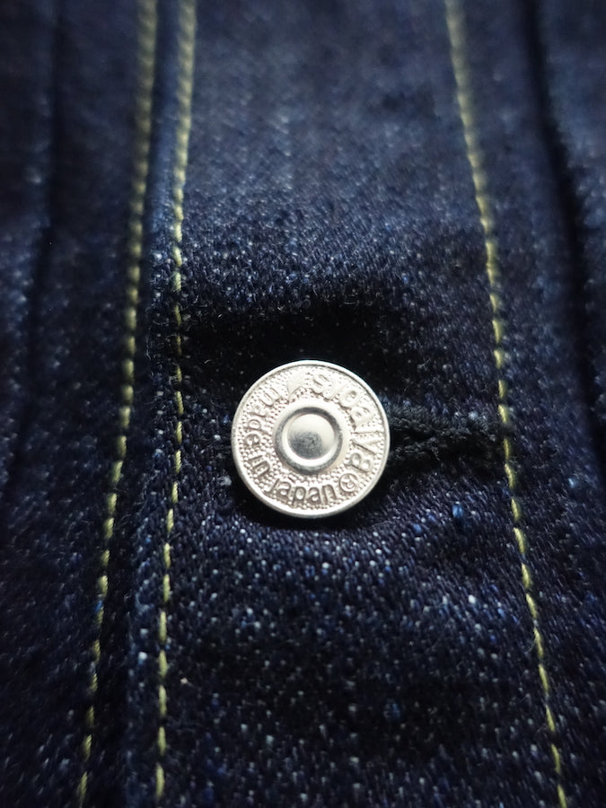 DC4 x Pure Blue Japan - * Limited Collaboration Jacket * - 925 STERLING SILVER plated Buttons - 2nd Type - 16.5oz Slub Denim