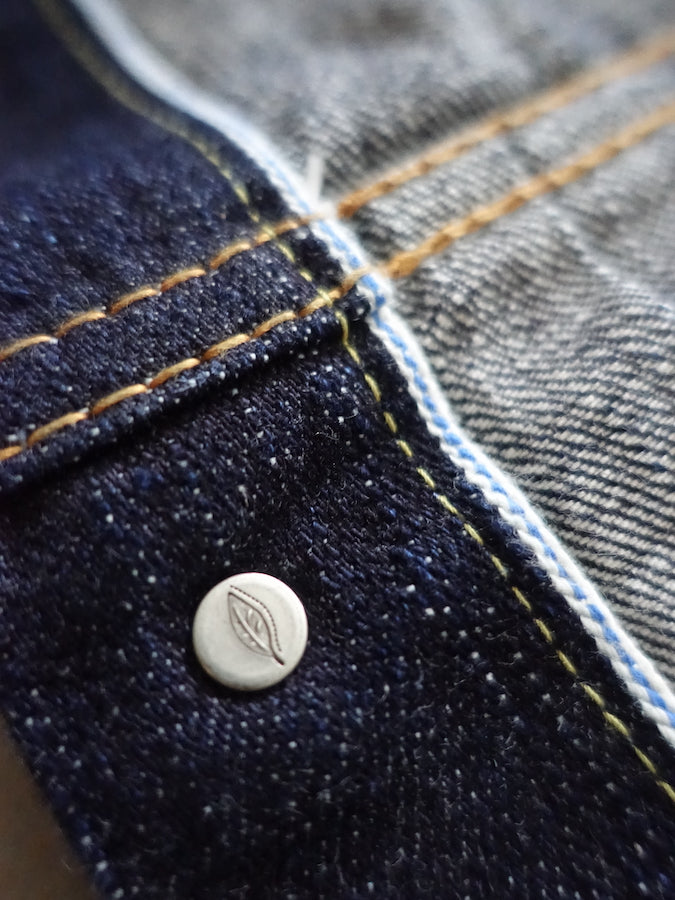 DC4 x Pure Blue Japan - * Limited Collaboration Jacket * - 925 STERLING SILVER plated Buttons - 2nd Type - 16.5oz Slub Denim