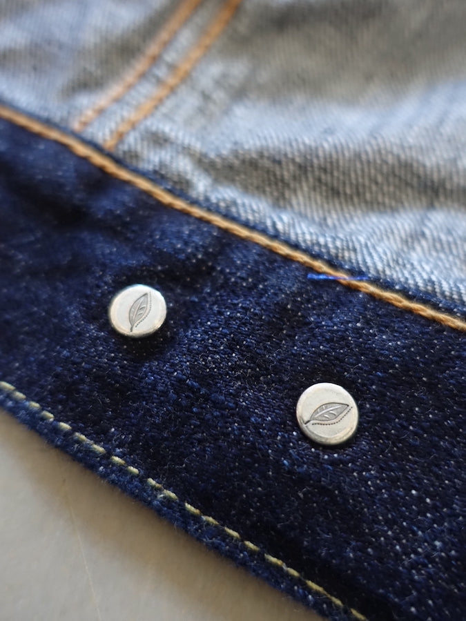 DC4 x Pure Blue Japan - * Limited Collaboration Jacket * - 925 STERLING SILVER plated Buttons - 2nd Type - 16.5oz Slub Denim