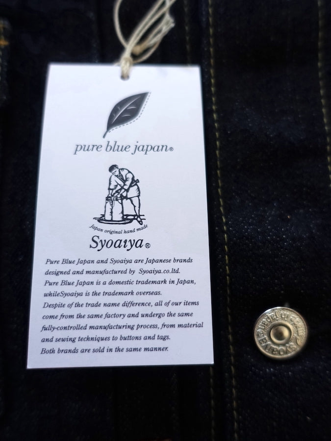 DC4 x Pure Blue Japan - * Limited Collaboration Jacket * - 925 STERLING SILVER plated Buttons - 2nd Type - 16.5oz Slub Denim