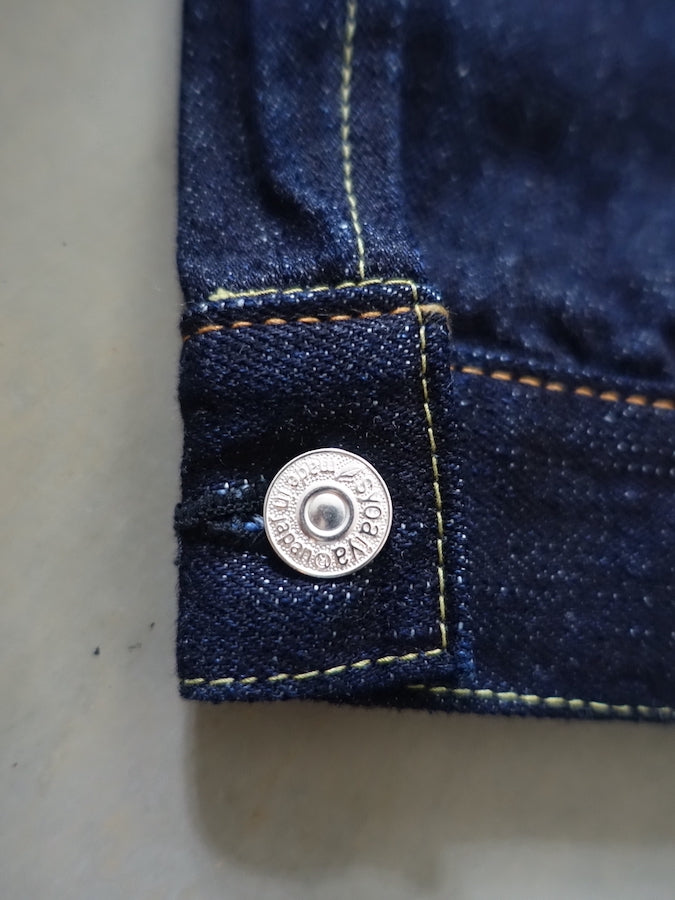 DC4 x Pure Blue Japan - * Limited Collaboration Jacket * - 925 STERLING SILVER plated Buttons - 2nd Type - 16.5oz Slub Denim
