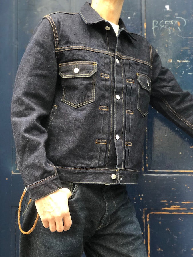 DC4 x Pure Blue Japan - * Limited Collaboration Jacket * - 925 STERLING SILVER plated Buttons - 2nd Type - 16.5oz Slub Denim