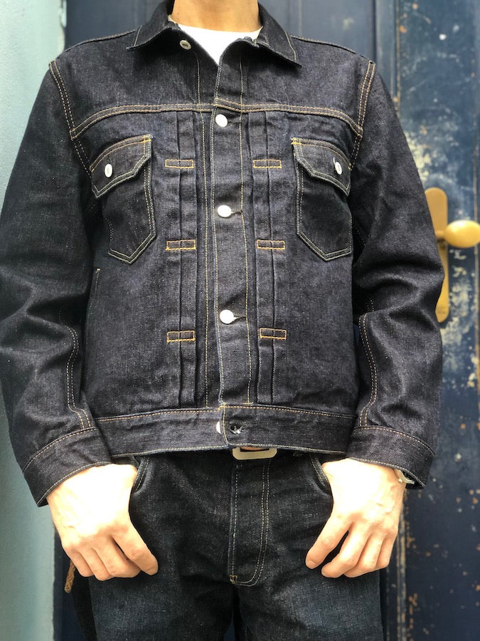 DC4 x Pure Blue Japan - * Limited Collaboration Jacket * - 925 STERLING SILVER plated Buttons - 2nd Type - 16.5oz Slub Denim