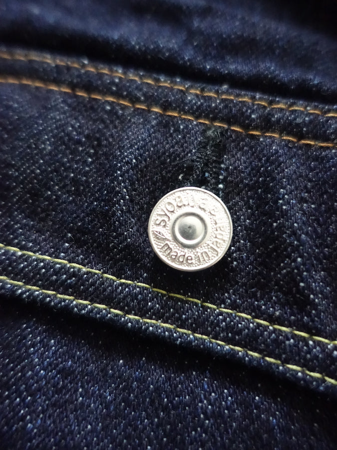 DC4 x Pure Blue Japan - * Limited Collaboration Jacket * - 925 STERLING SILVER plated Buttons - 2nd Type - 16.5oz Slub Denim