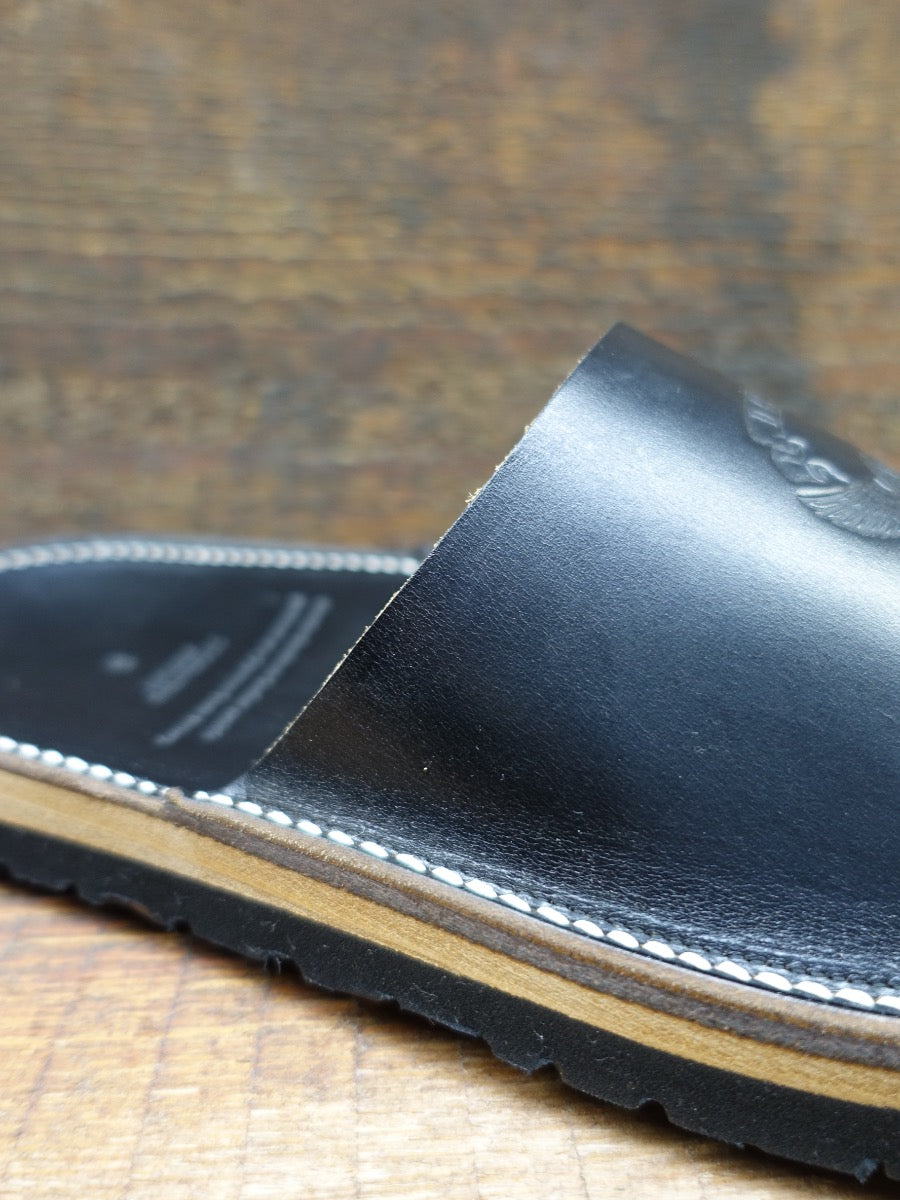 DC4 x ZERROWS - SLIDE SANDALS - Black Teacore HORWEEN CHROMEXCEL Leather