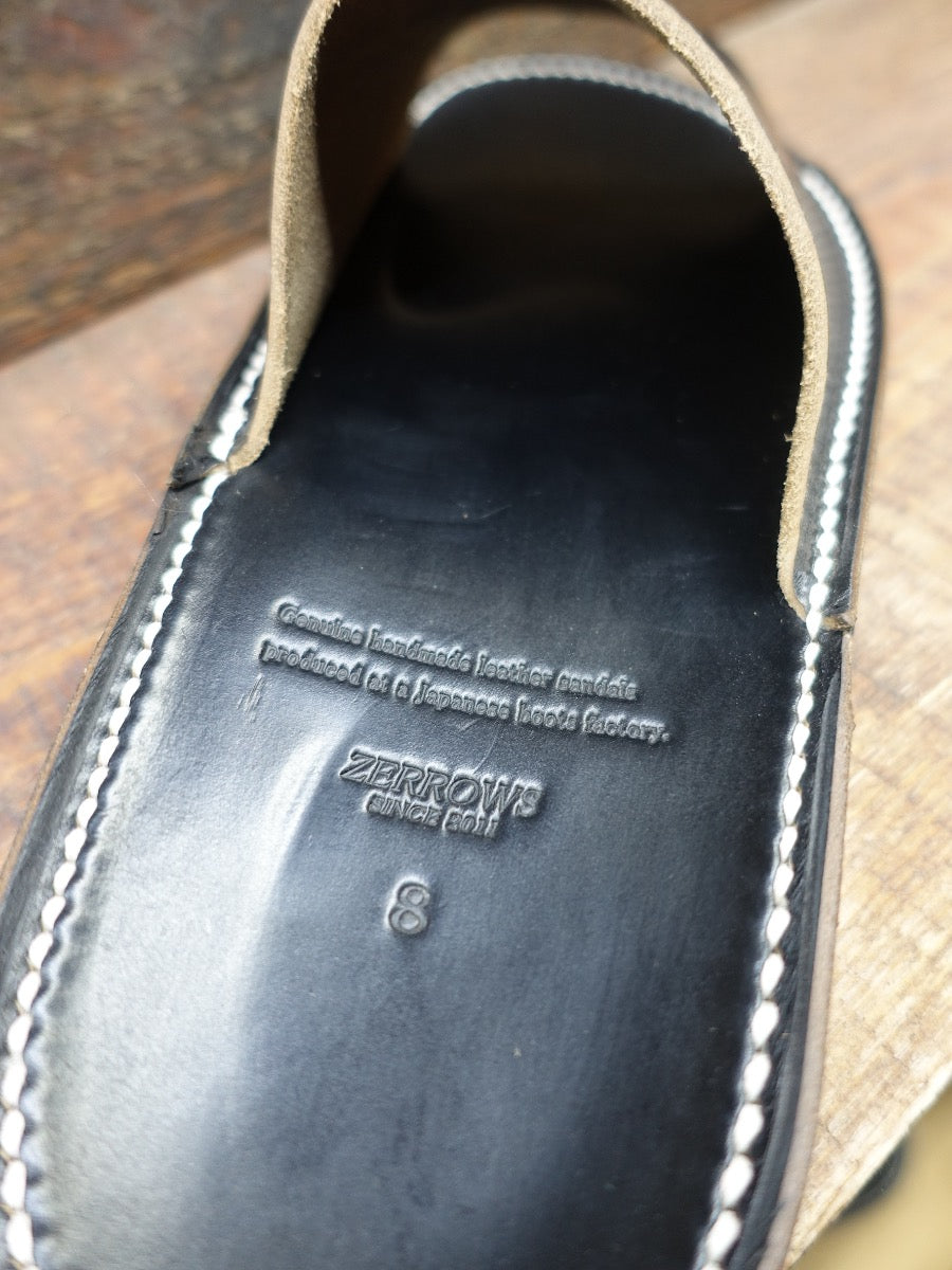 DC4 x ZERROWS - SLIDE SANDALS - Black Teacore HORWEEN CHROMEXCEL Leather