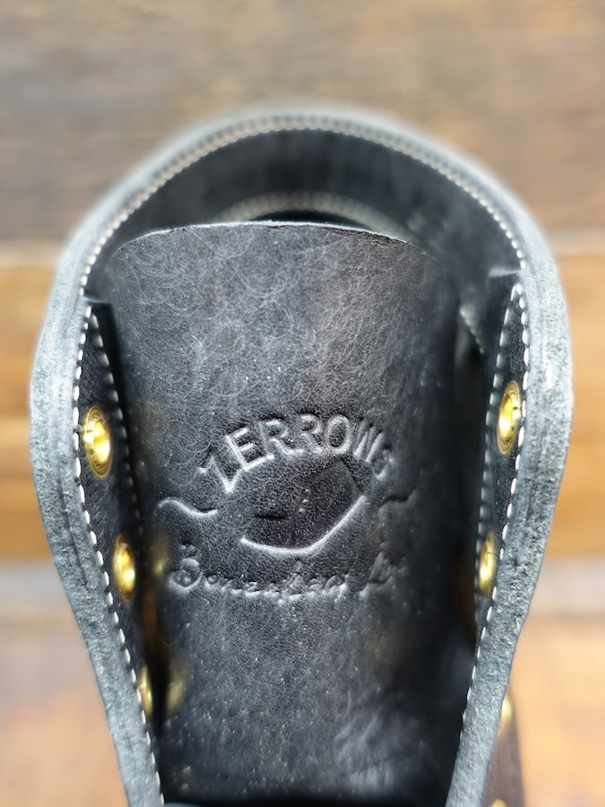 BONEAKERS LINE - SW6 Boots - Black OILED SCRATCH Leather - 6 inch Height