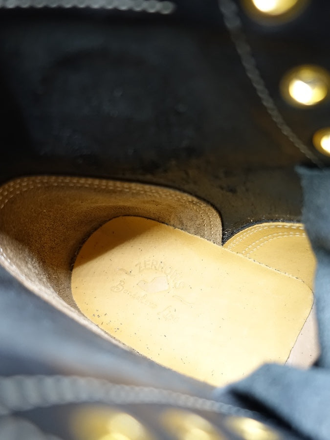 BONEAKERS LINE - SW6 Boots - Black OILED SCRATCH Leather - 6 inch Height