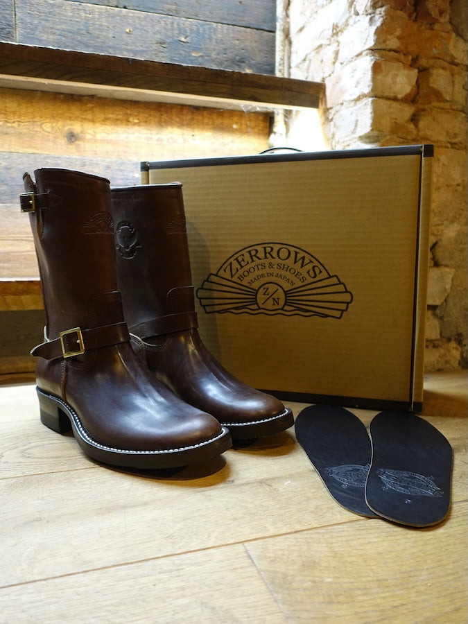 DC4 x ZERROWS x DR.SOLE originals - CUSTOM - TYPE ONE Engineer Boots - Brown Premium HORSEBUTT Leather