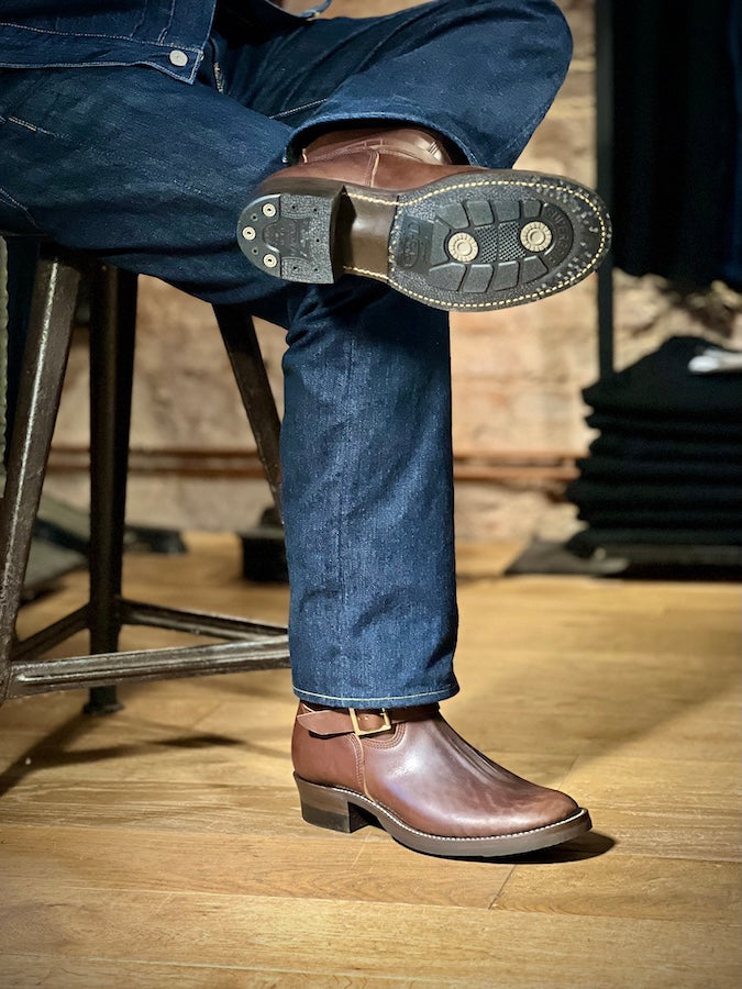 DC4 x ZERROWS x DR.SOLE originals - CUSTOM - TYPE ONE Engineer Boots - Brown Premium HORSEBUTT Leather
