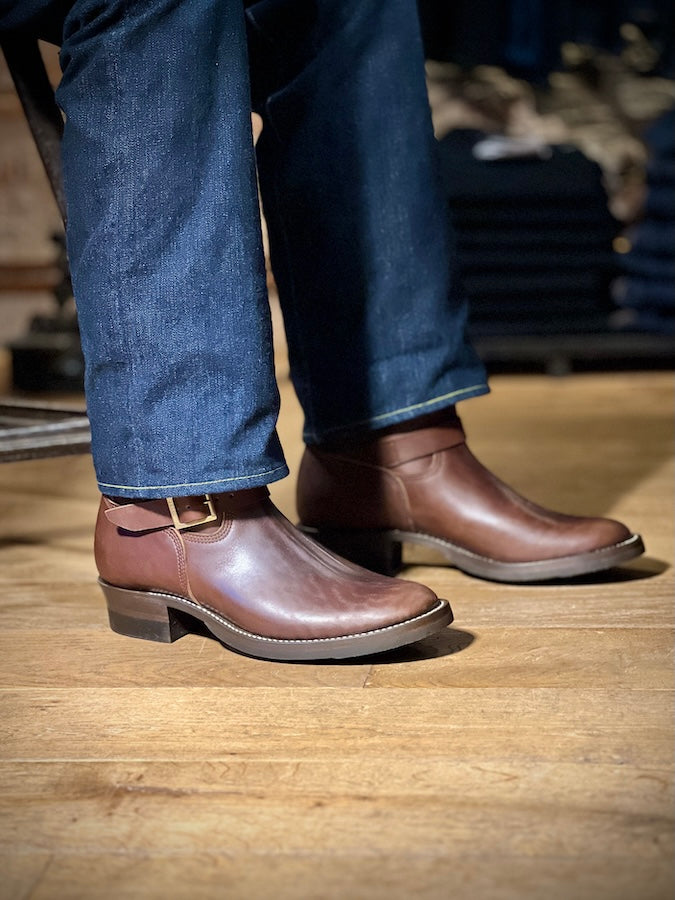 DC4 x ZERROWS x DR.SOLE originals - CUSTOM - TYPE ONE Engineer Boots - Brown Premium HORSEBUTT Leather
