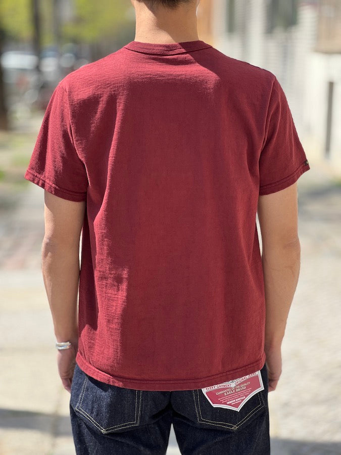 DELUXEWARE - DXT Series - 12.5oz Heavyweight Loopwheeled T-Shirt - Maroon Red - The fabric is produced in Wakayama - Sewn on vintage UNION SPECIAL 52800 machines