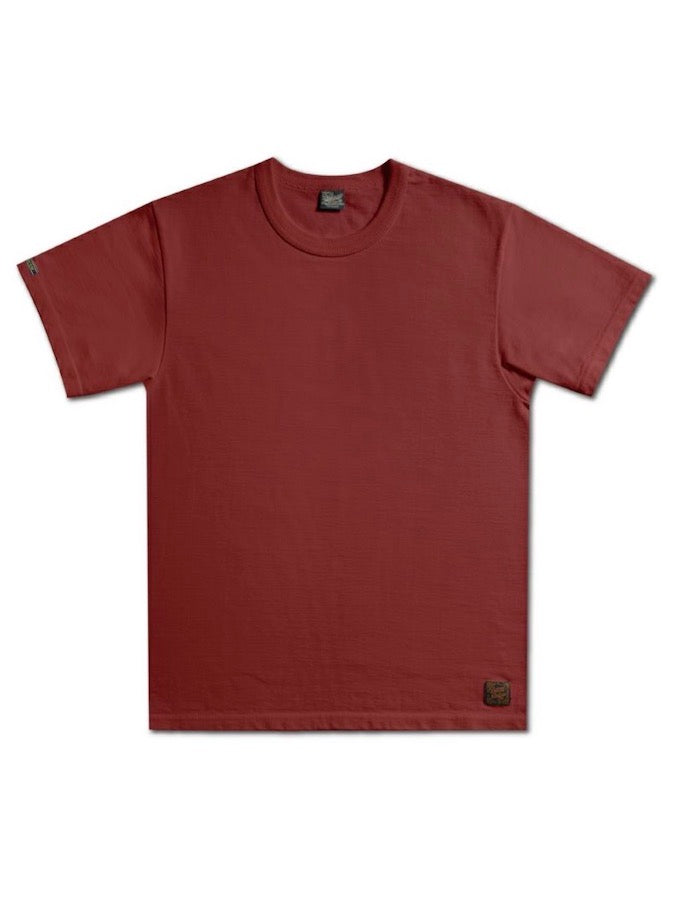 DELUXEWARE - DXT Series - 12.5oz Heavyweight Loopwheeled T-Shirt - Maroon Red - The fabric is produced in Wakayama - Sewn on vintage UNION SPECIAL 52800 machines