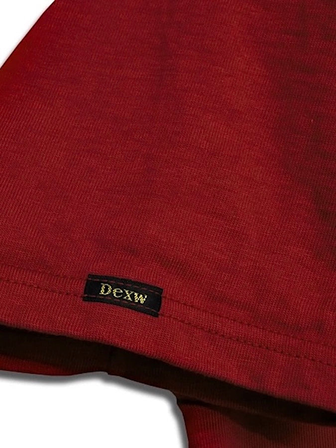 DELUXEWARE - DXT Series - 12.5oz Heavyweight Loopwheeled T-Shirt - Maroon Red - The fabric is produced in Wakayama - Sewn on vintage UNION SPECIAL 52800 machines