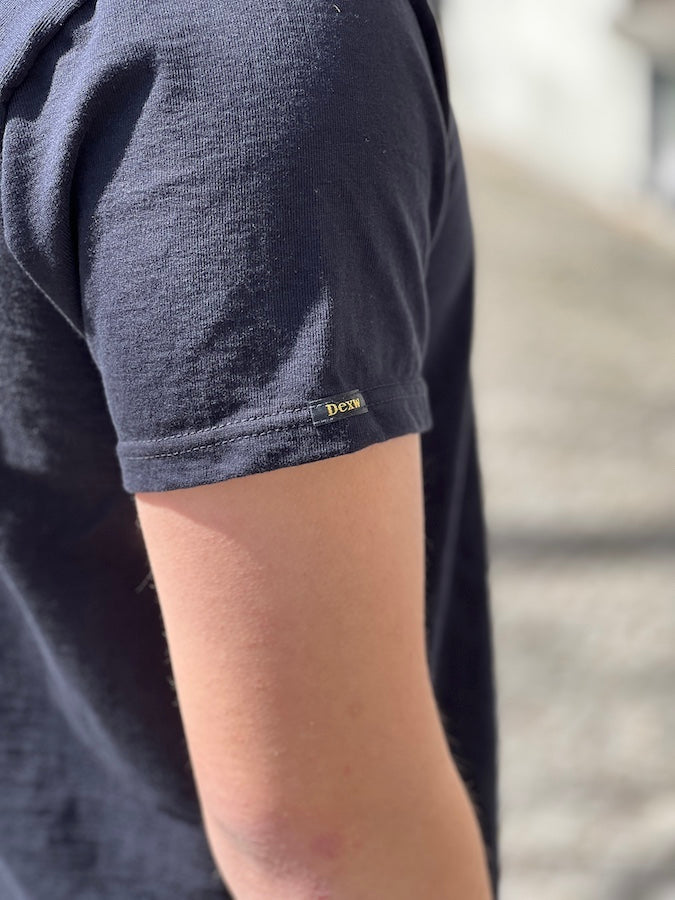 DELUXEWARE - DXT Series - 12.5oz Heavyweight Loopwheeled T-Shirt - BLACK - The fabric is produced in Wakayama - Sewn on vintage UNION SPECIAL 52800 machines