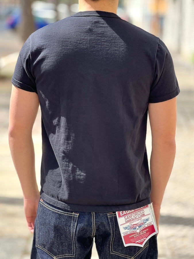 DELUXEWARE - DXT Series - 12.5oz Heavyweight Loopwheeled T-Shirt - BLACK - The fabric is produced in Wakayama - Sewn on vintage UNION SPECIAL 52800 machines