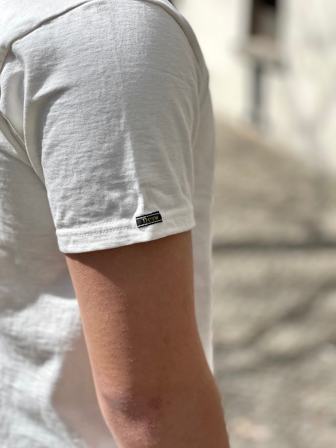 DELUXEWARE - DXT Series - 12.5oz Heavyweight Loopwheeled T-Shirt - WHITE - The fabric is produced in Wakayama - Sewn on vintage UNION SPECIAL 52800 machines