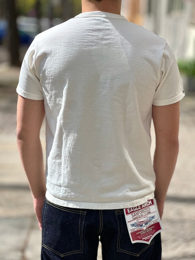 DELUXEWARE - DXT Series - 12.5oz Heavyweight Loopwheeled T-Shirt - WHITE - The fabric is produced in Wakayama - Sewn on vintage UNION SPECIAL 52800 machines