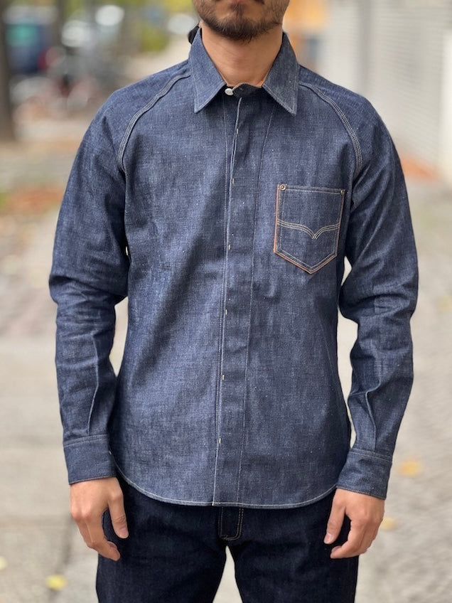 トップス 40s USNAVY VINTAGE PULLOVER DENIM SHIRT 1940's Vintage Denim Shirt - 10.5oz Selvedge Denim - 100% Memphis Cott