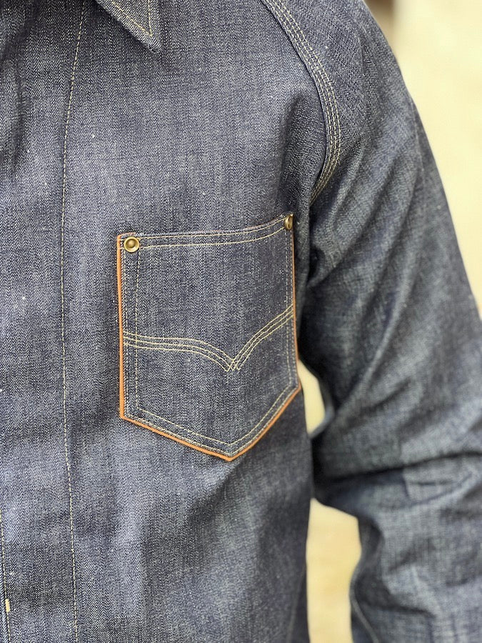 DELUXEWARE - 1940's Vintage Denim Shirt - 10.5oz Selvedge Denim - Company-owned production - 100% Memphis Cotton