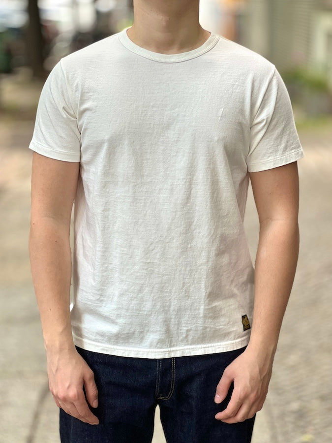 DELUXEWARE - MT Series - 7.5oz Lightweight Loopwheeled T-Shirt - WHITE - The fabric is produced in Wakayama - Sewn on vintage UNION SPECIAL 52800 machines