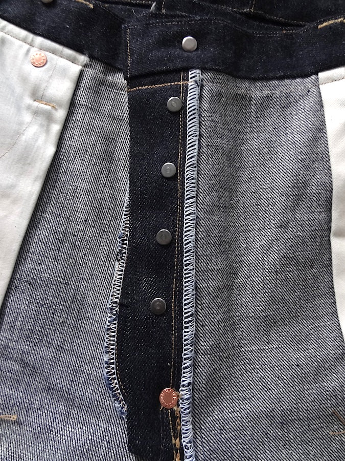 Denim Bridge - BR02 SA 02 - 14oz Selvedge Denim - S ANTIQUE - Cinch Back & Suspender Buttons - "Custom Model for DC4"