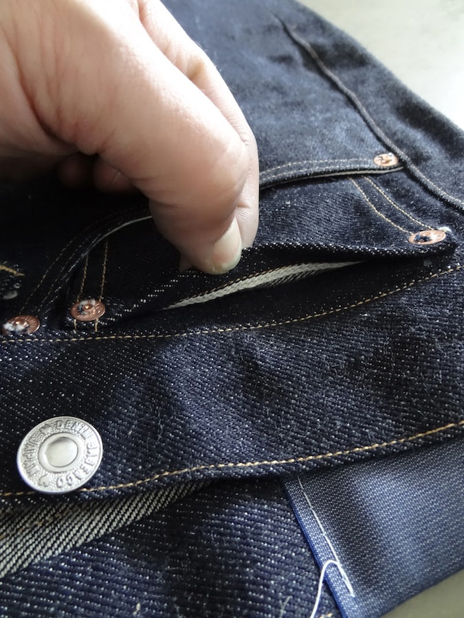 Denim Bridge - BR02 SA 02 - 14oz Selvedge Denim - S ANTIQUE - Cinch Back & Suspender Buttons - "Custom Model for DC4"
