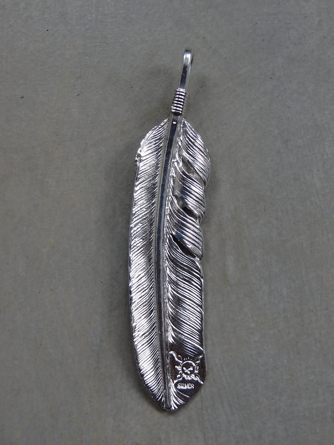 First Arrow's - Feather Pendant with Heartfeather - Large - Left