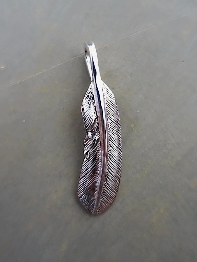 P-004L - Feather Pendant - Small - Left