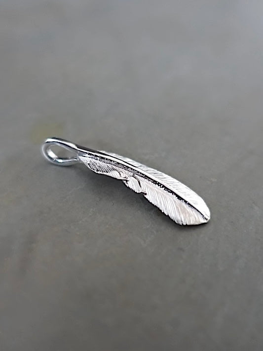 P-004L - Feather Pendant - Small - Left