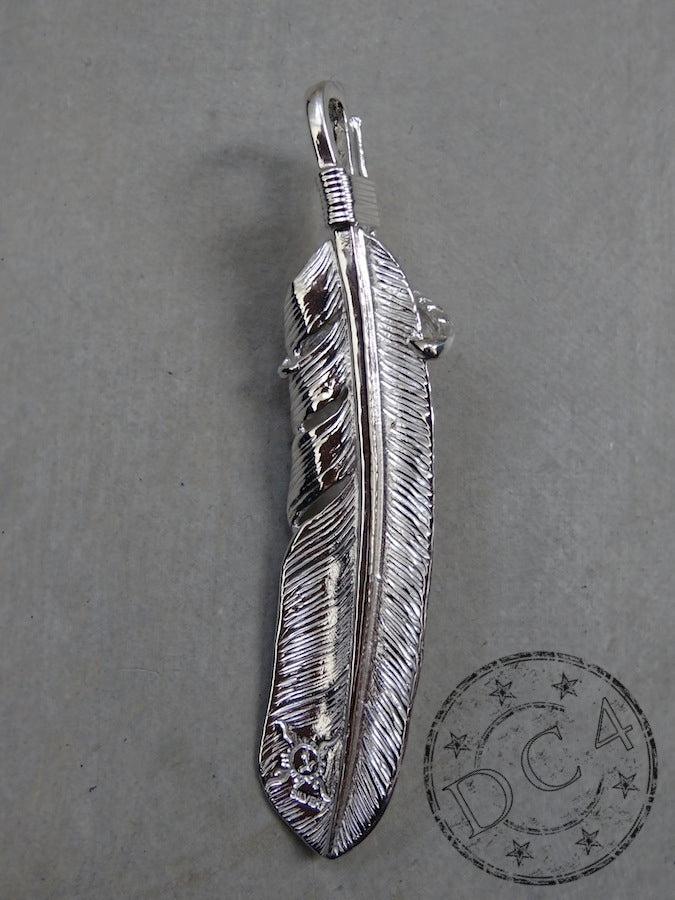 P-567R - Feather Pendant with Eagle Grab - Large - Right