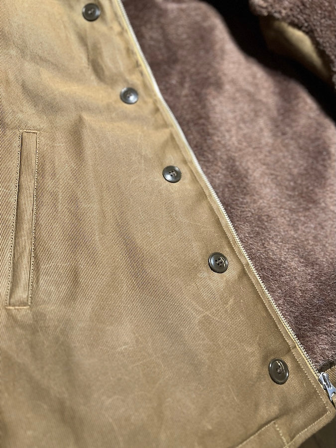 1940'S MILITARY CLOTHING "NAVY DEPARTMENT" N-1 Deck Jacket - Dark Khaki Beige