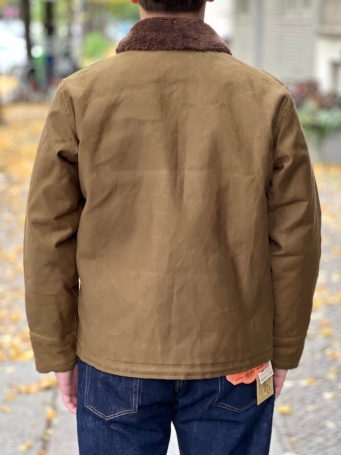 1940'S MILITARY CLOTHING "NAVY DEPARTMENT" N-1 Deck Jacket - Dark Khaki Beige