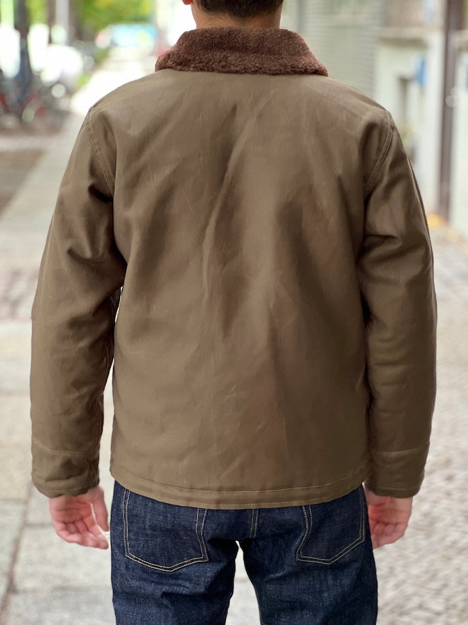 1940'S MILITARY CLOTHING "NAVY DEPARTMENT" N-1 Deck Jacket - Khaki Green