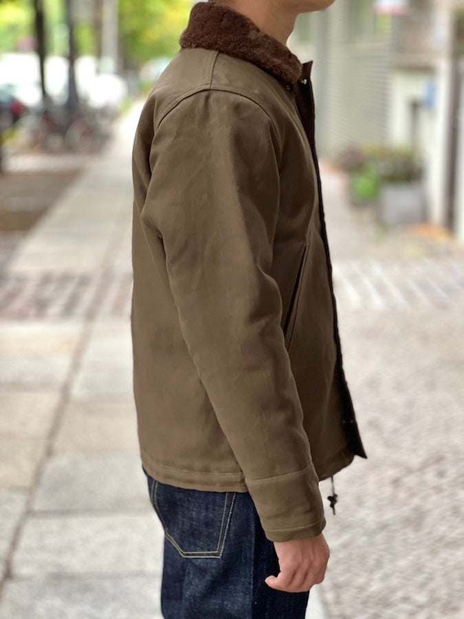 1940'S MILITARY CLOTHING "NAVY DEPARTMENT" N-1 Deck Jacket - Khaki Green