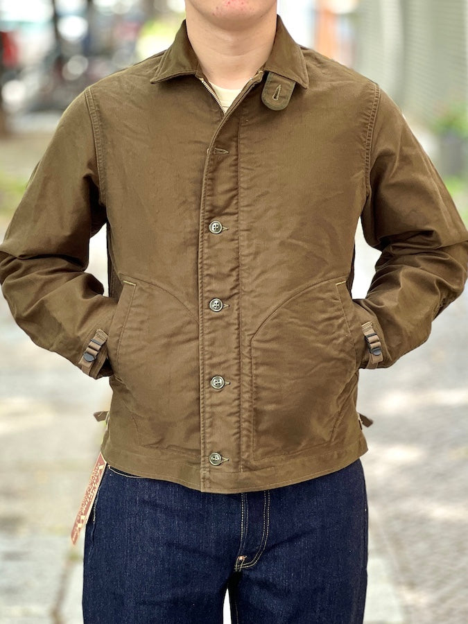 "DECK WORKER JACKET" - 1940~1950s U.S.NAVY MILITARY IMAGE CLOTHING - Dark Khaki Green