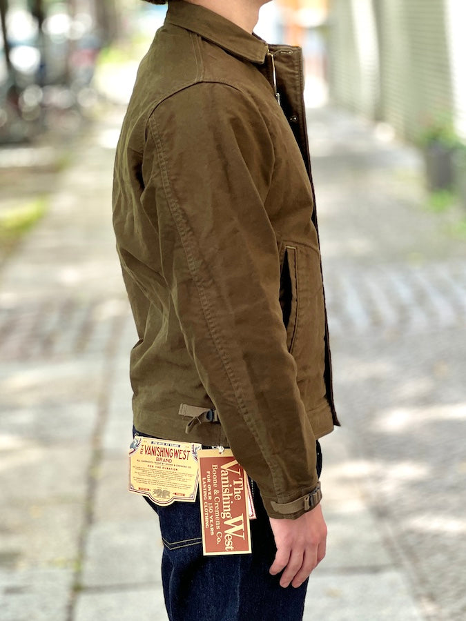 "DECK WORKER JACKET" - 1940~1950s U.S.NAVY MILITARY IMAGE CLOTHING - Dark Khaki Green