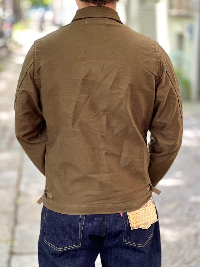 "DECK WORKER JACKET" - 1940~1950s U.S.NAVY MILITARY IMAGE CLOTHING - Dark Khaki Green