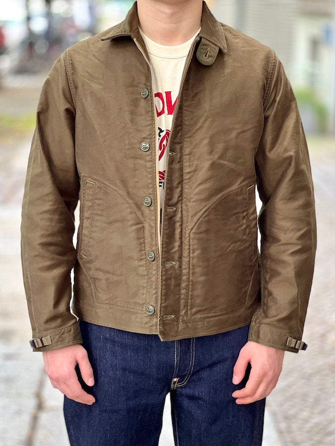 "DECK WORKER JACKET" - 1940~1950s U.S.NAVY MILITARY IMAGE CLOTHING - Dark Khaki Green