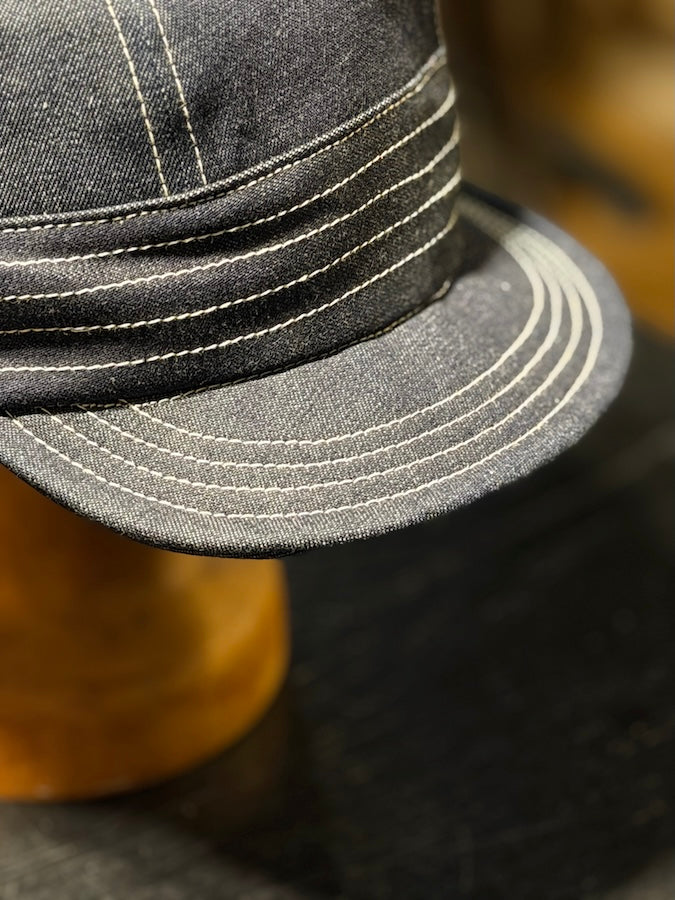 "Guthrie" 1920s Style Work Cap - 10oz Indigo Denim