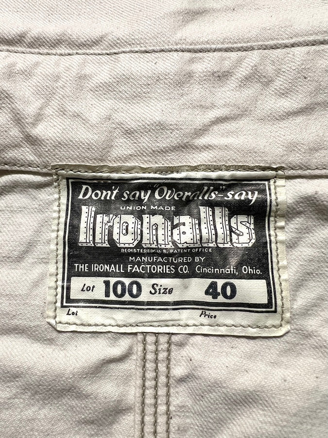 "Lot 100 JACKET" 1920 ~ 1923s STYLE WORK CLOTHING - THE IRONALL FACTORIES CO. - RAW WHITE