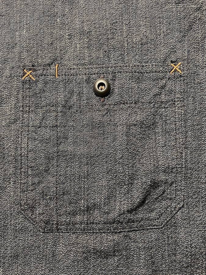 "Neal" SHIRT - UNION SPECIAL OVERALLS - 1926 STYLE WORK CLOTHING - Black Pepper Chambray