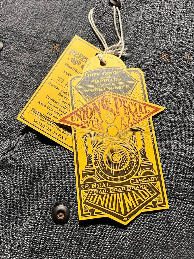 "Neal" SHIRT - UNION SPECIAL OVERALLS - 1926 STYLE WORK CLOTHING - Black Pepper Chambray