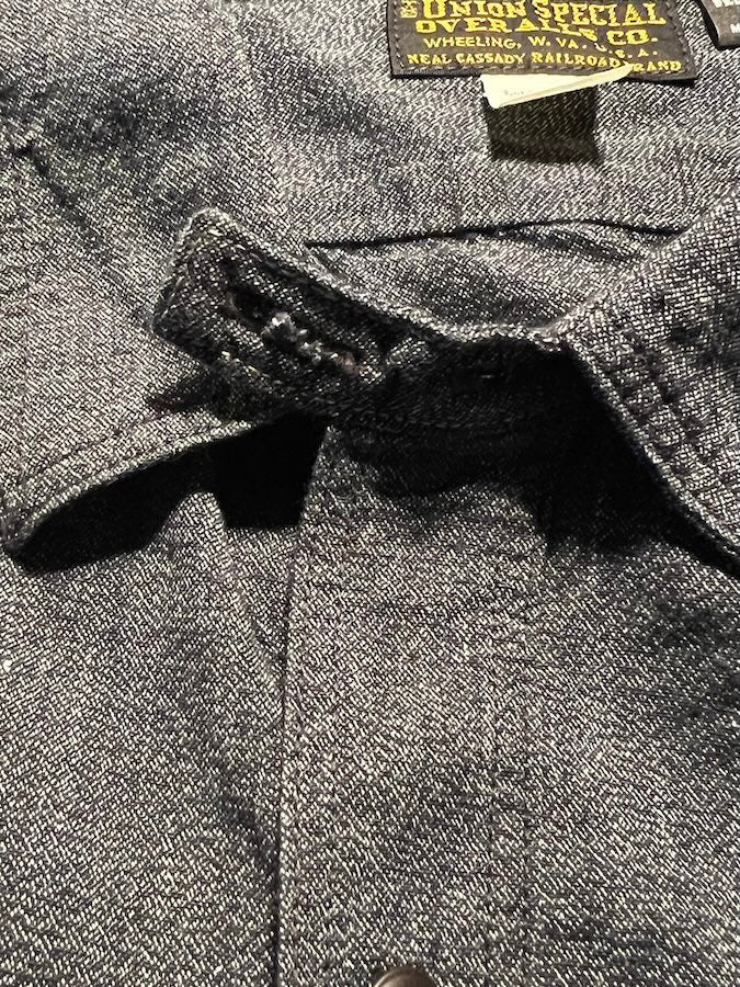 "Neal" SHIRT - UNION SPECIAL OVERALLS - 1926 STYLE WORK CLOTHING - Black Pepper Chambray
