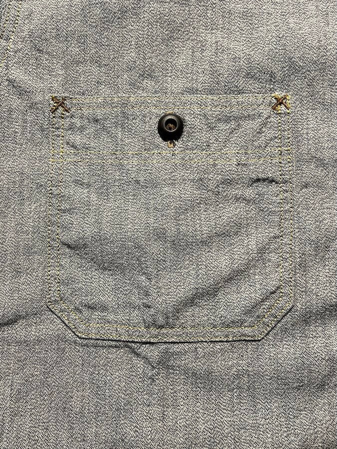 "Neal" SHIRT - UNION SPECIAL OVERALLS - 1926 STYLE WORK CLOTHING - White Pepper Chambray