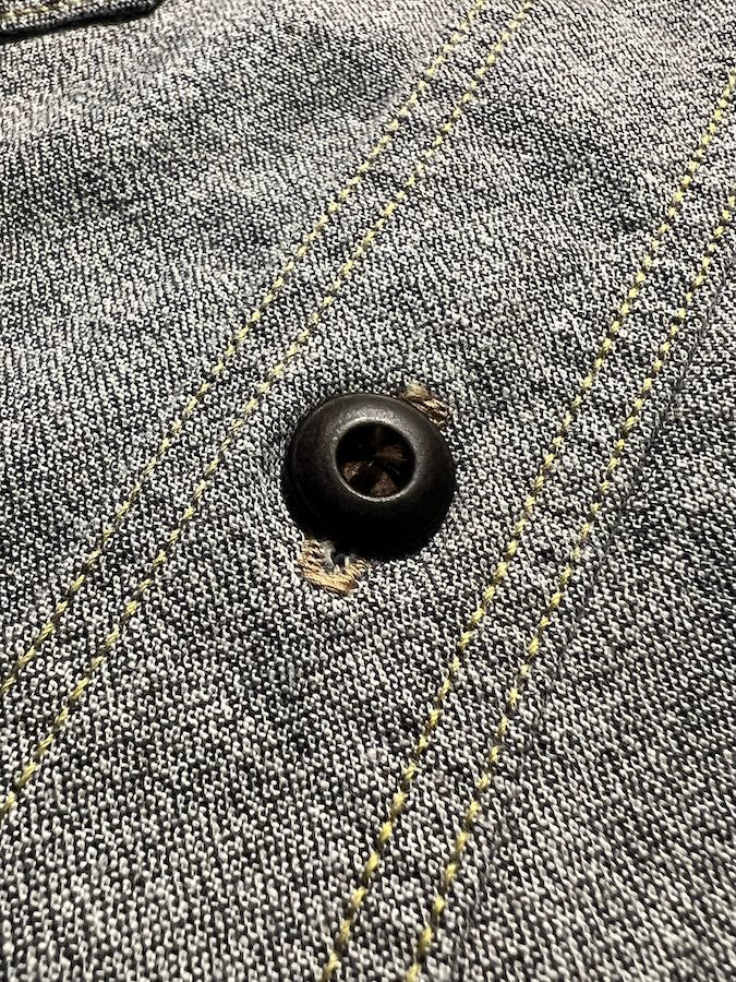 "Neal" SHIRT - UNION SPECIAL OVERALLS - 1926 STYLE WORK CLOTHING - White Pepper Chambray