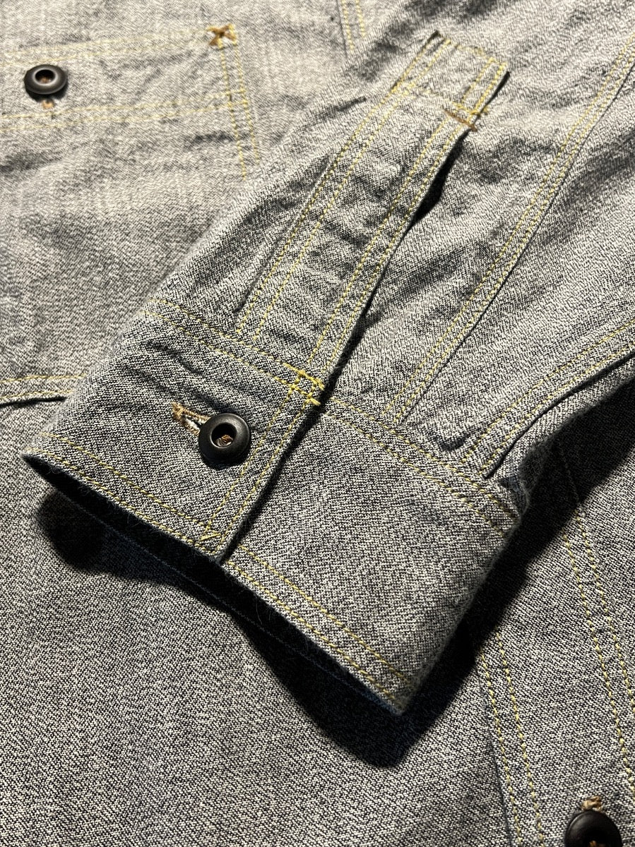 "Neal" SHIRT - UNION SPECIAL OVERALLS - 1926 STYLE WORK CLOTHING - White Pepper Chambray