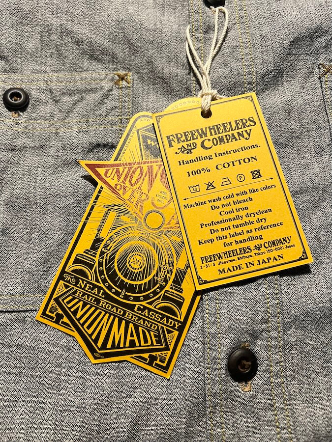 "Neal" SHIRT - UNION SPECIAL OVERALLS - 1926 STYLE WORK CLOTHING - White Pepper Chambray