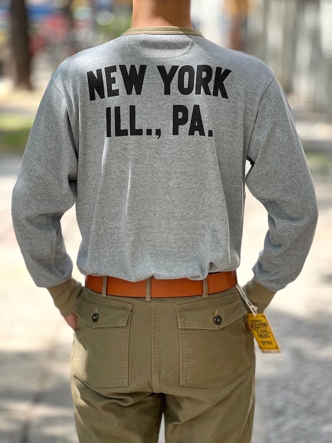 "GREAT LAKES LOGO" HENLEY NECKED LONG SLEEVE SHIRT - Vintage Style Medium Weight Jersey